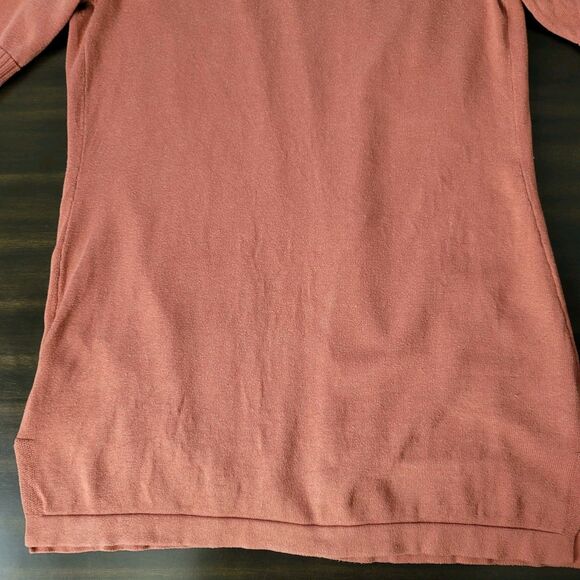 ISAAC MIZRAHI LIVE Open Front Cardigan Pink/Brown/Orange Boho SZ Small Pockets - Picture 15 of 16